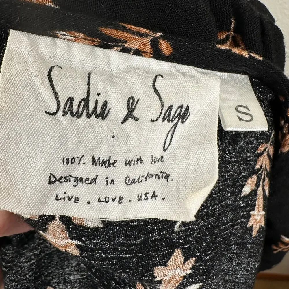 Sadie & Sage Romper Floral Long Sleeve Small Forest Fairy Boho Prairie